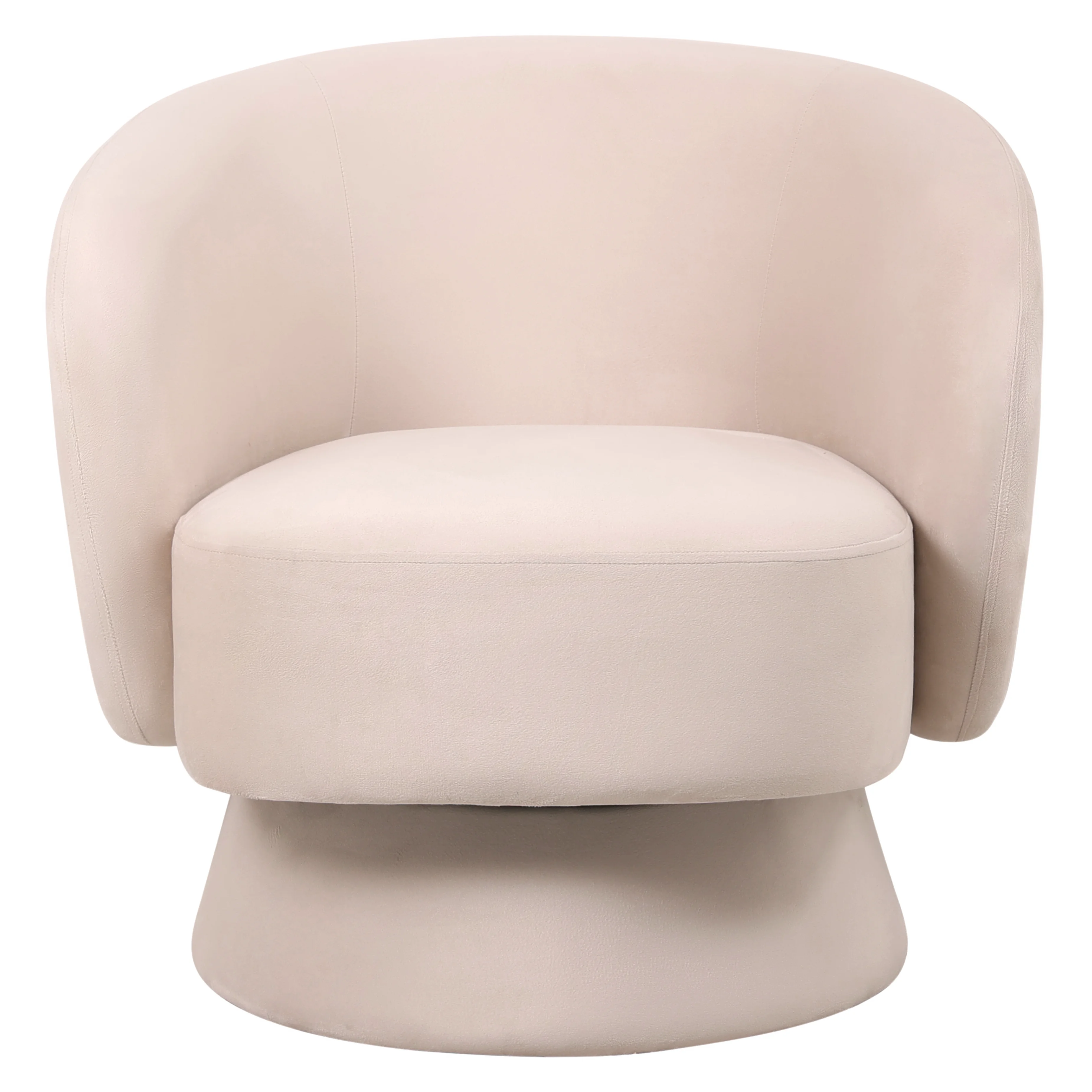 Raze Collection Modern Accent Chair in Beige Velvet