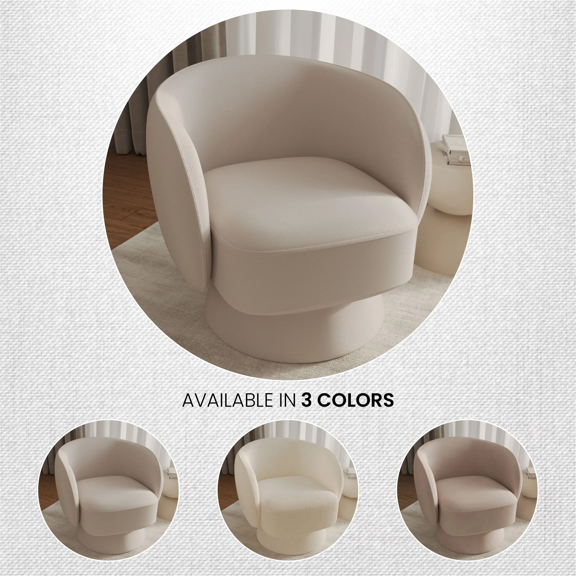 Raze Collection Modern Accent Chair in Beige Velvet