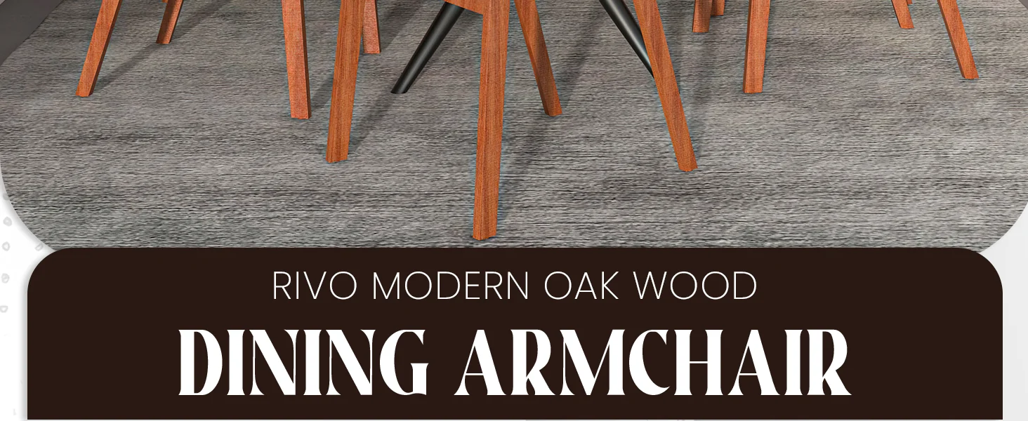 Rivo Collection Elegant Dining Chair in Dark Natural Wood