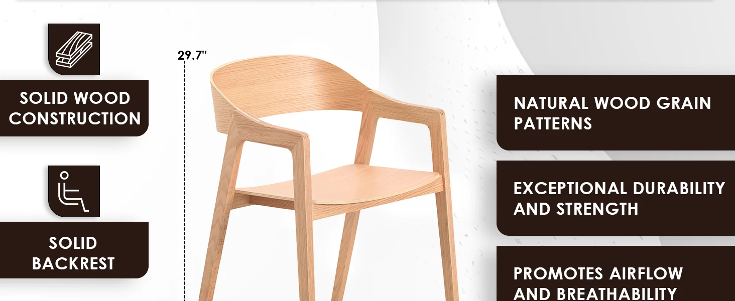 Rivo Collection Elegant Dining Chair in Natural Wood