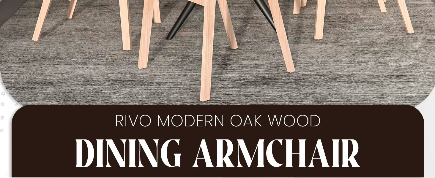 Rivo Collection Elegant Dining Chair in Natural Wood - Set of 2