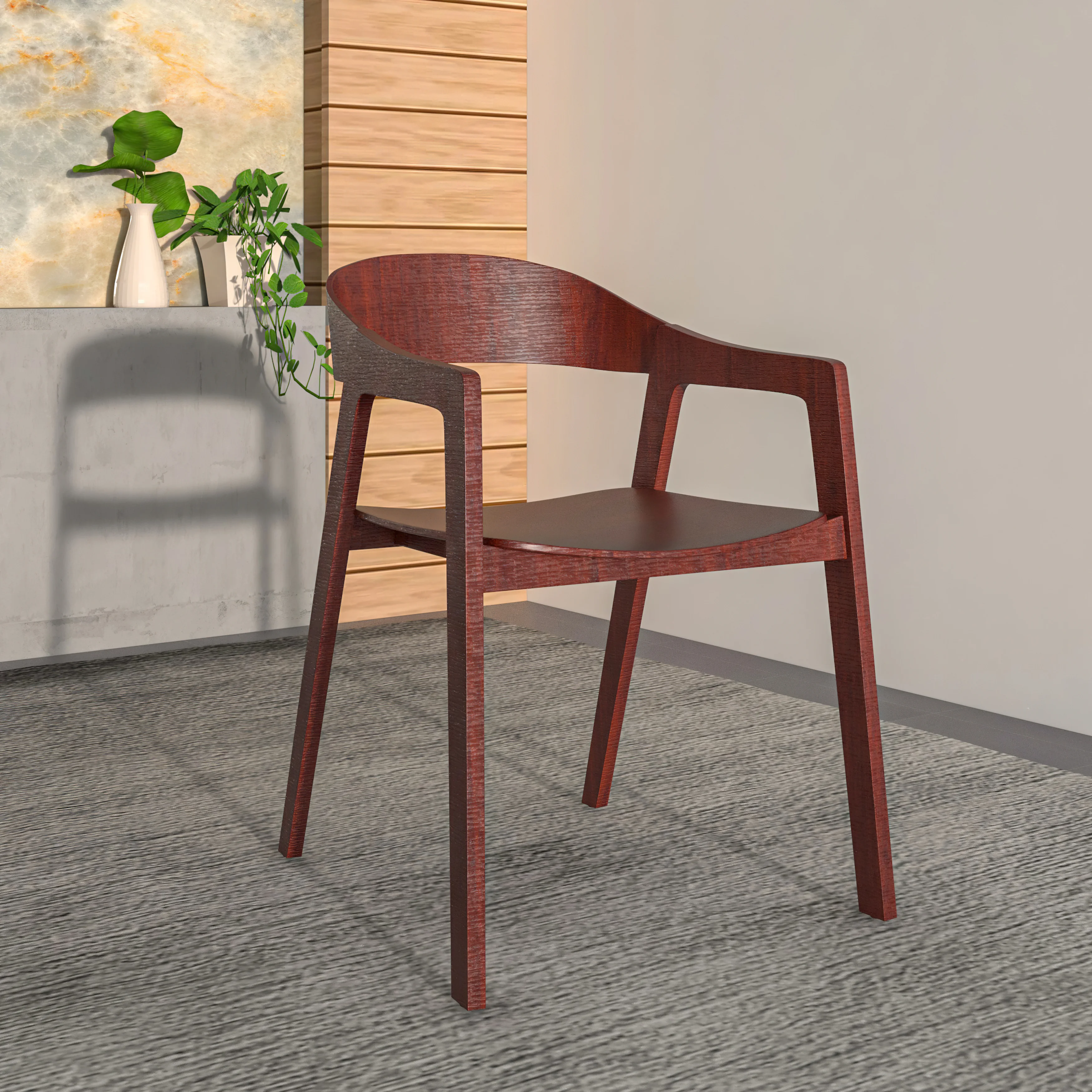 Rivo Collection Elegant Dining Chair in Dark Brown Wood