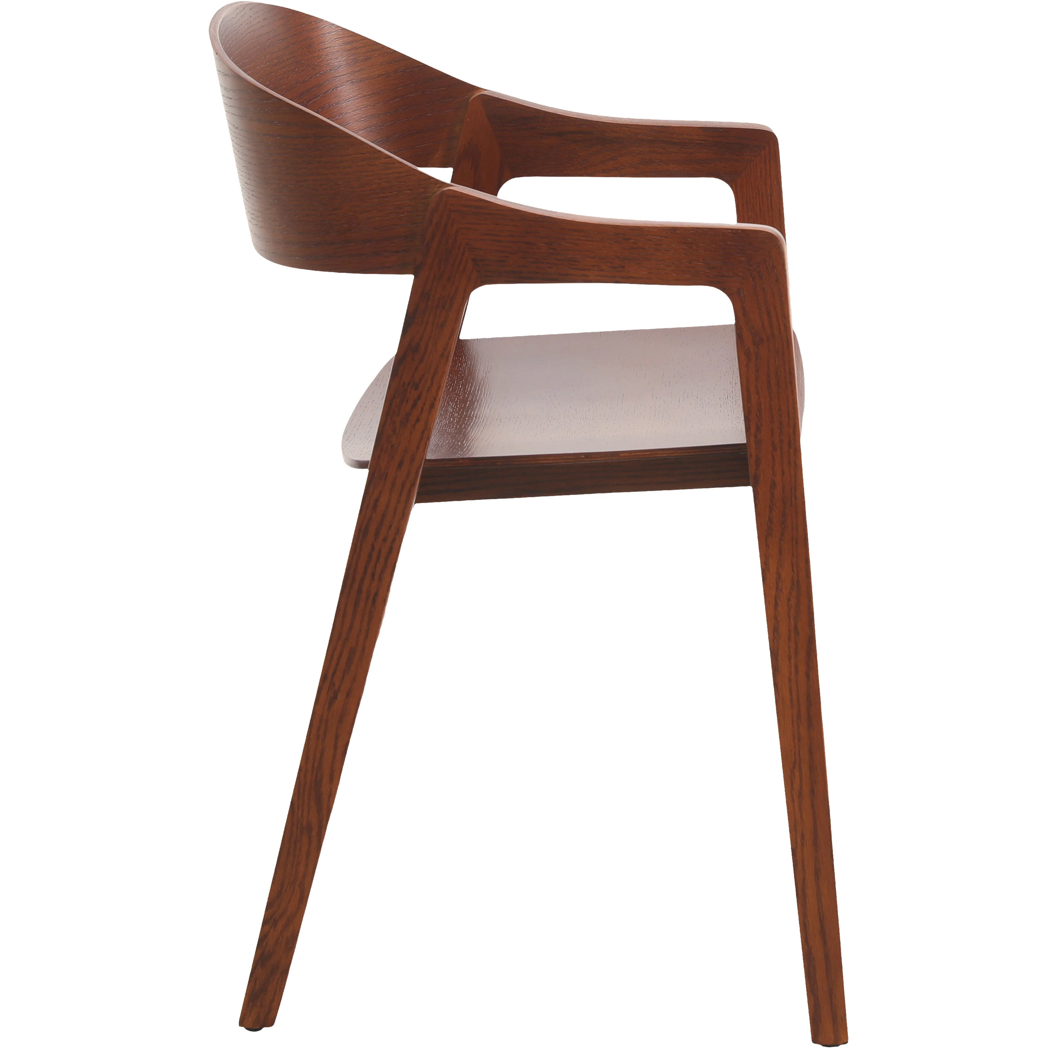 Rivo Collection Elegant Dining Chair in Dark Brown Wood - Set of 2