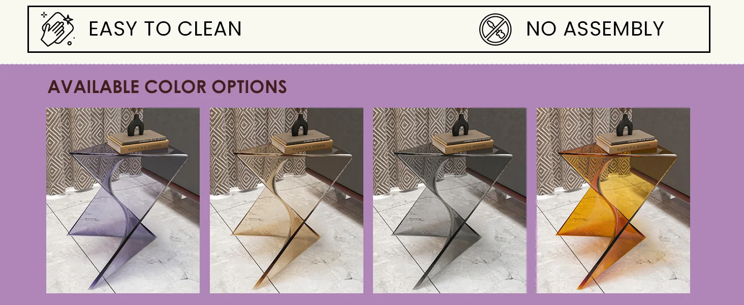 Randolph Modern Accent Side Table Indoor and Outdoor Use Clear