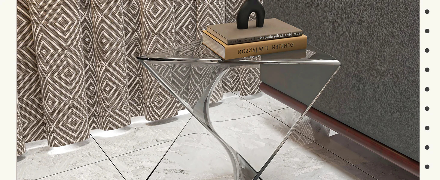 Randolph Modern Accent Side Table Indoor and Outdoor Use Clear Set of 2