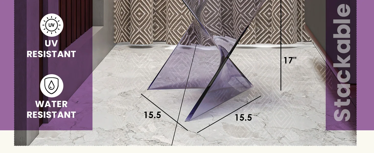 Randolph Modern Accent Side Table Indoor and Outdoor Use Clear Set of 2