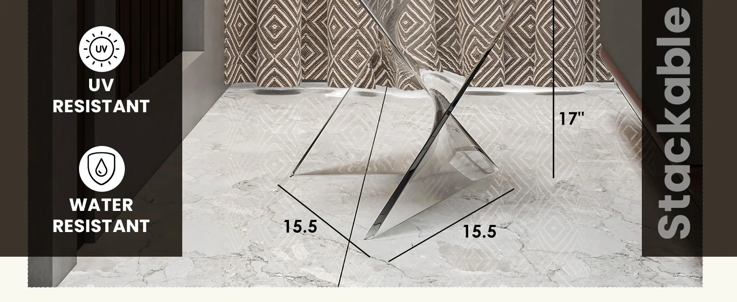 Randolph Modern Accent Side Table Indoor and Outdoor Use Clear Set of 4