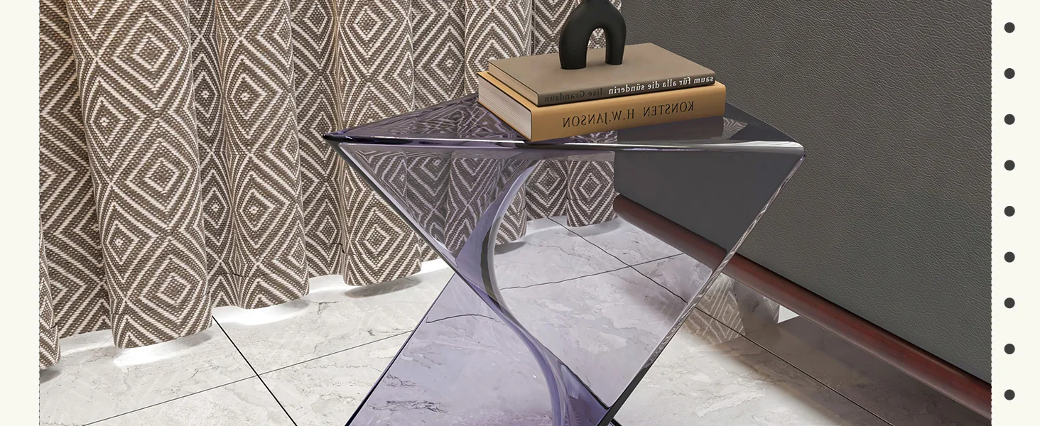 Randolph Modern Accent Side Table Indoor and Outdoor Use Clear Set of 4