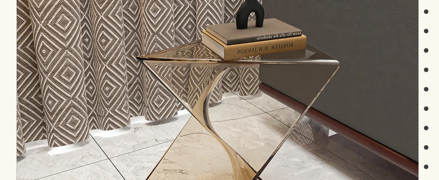 Randolph Modern Accent Side Table Indoor and Outdoor Use Transparant Amber Set of 4