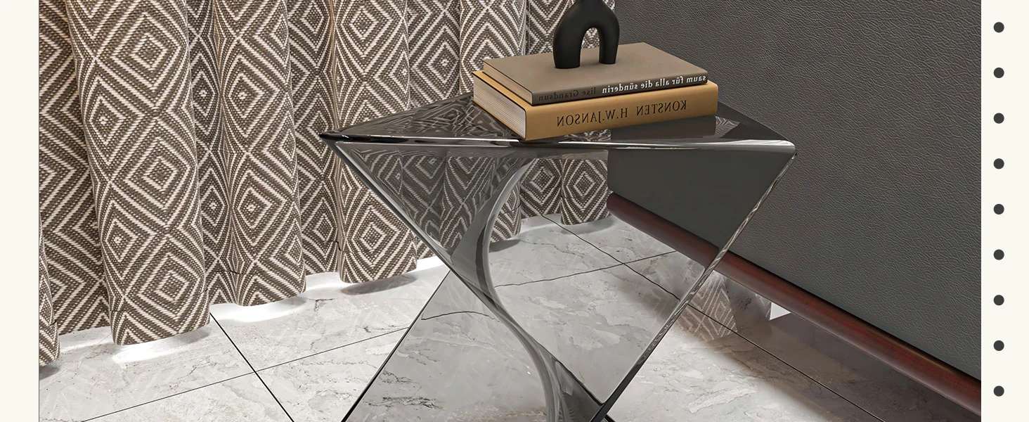 Randolph Modern Accent Side Table Indoor and Outdoor Use Smoke Color