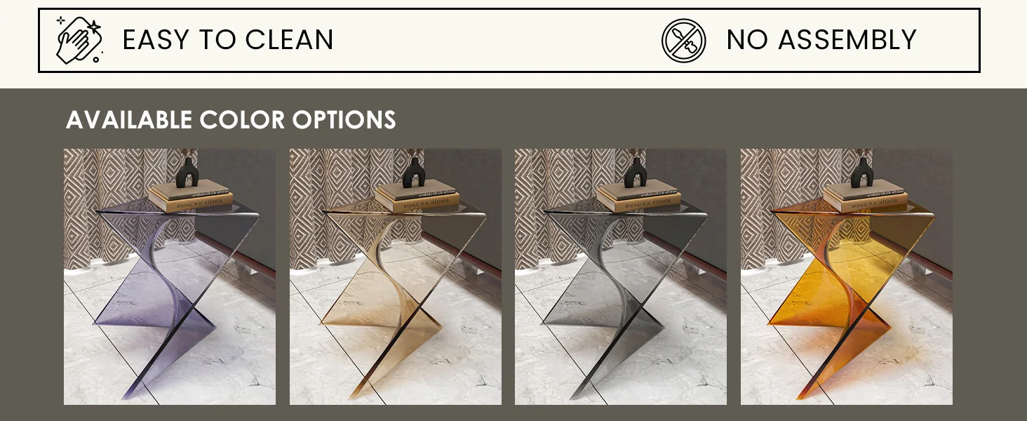 Randolph Modern Accent Side Table Indoor and Outdoor Use Smoke Color Set of 2