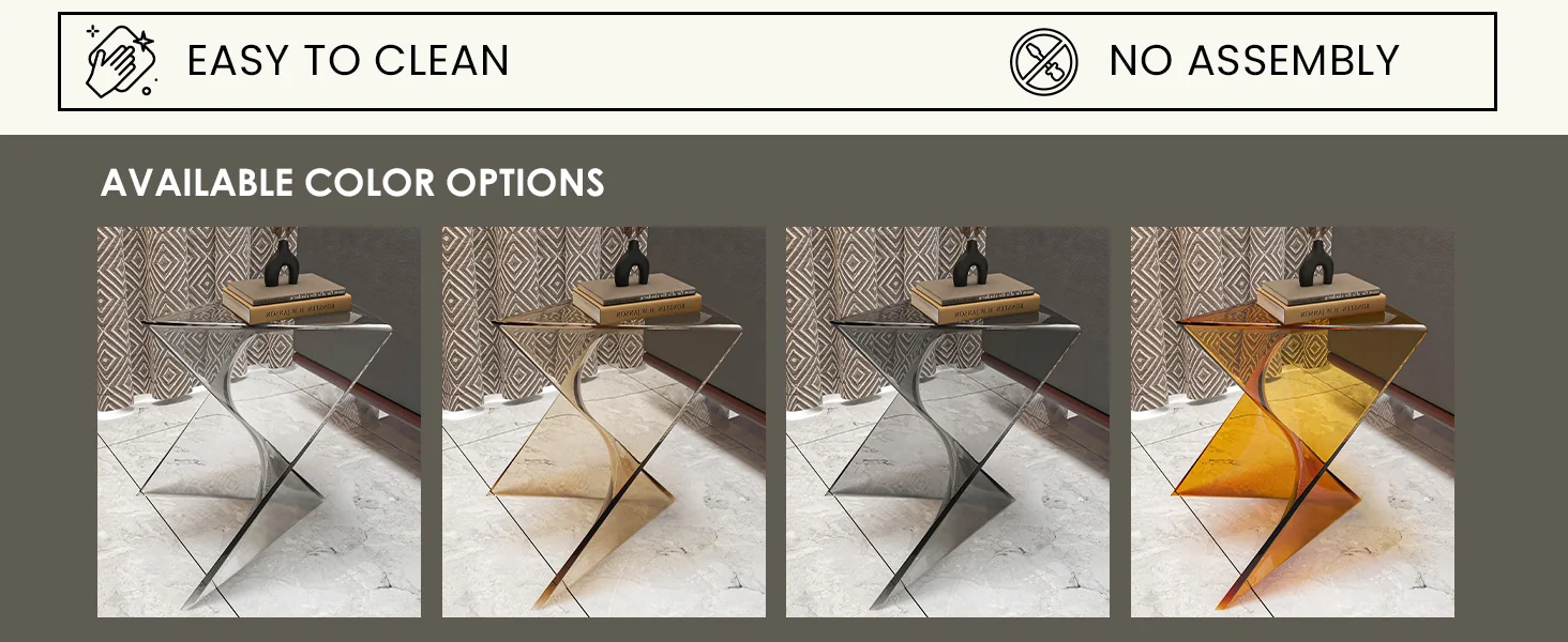 Randolph Modern Accent Side Table Indoor and Outdoor Use Smoke Color Set of 2