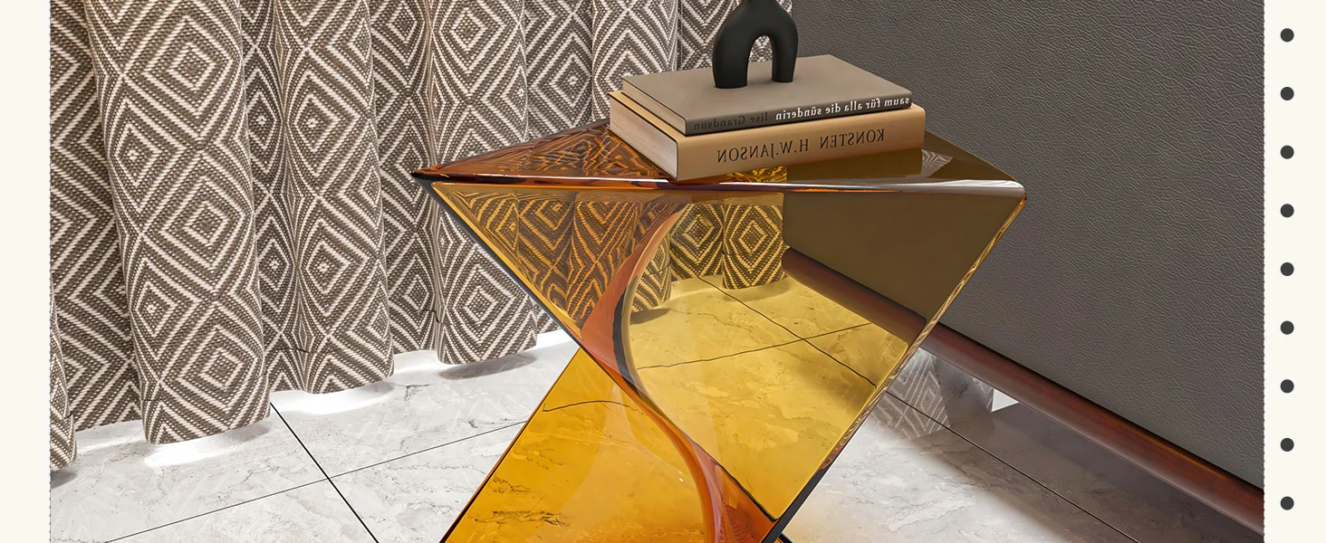 Randolph Modern Accent Side Table Indoor and Outdoor Use Transparant Tea