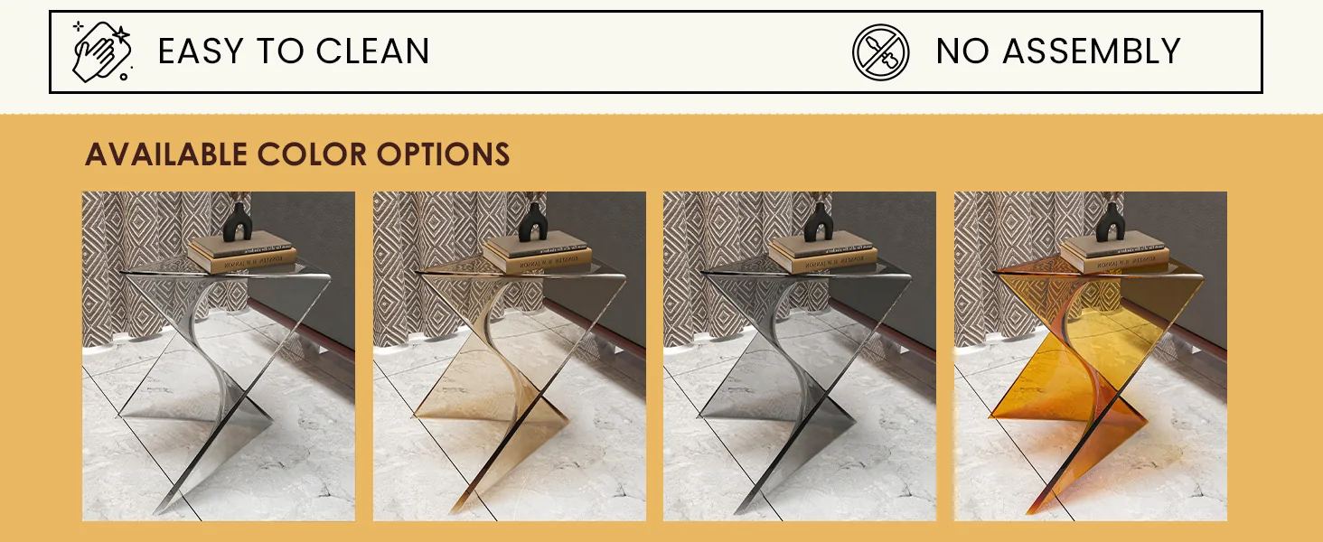 Randolph Modern Accent Side Table Indoor and Outdoor Use Transparant Tea