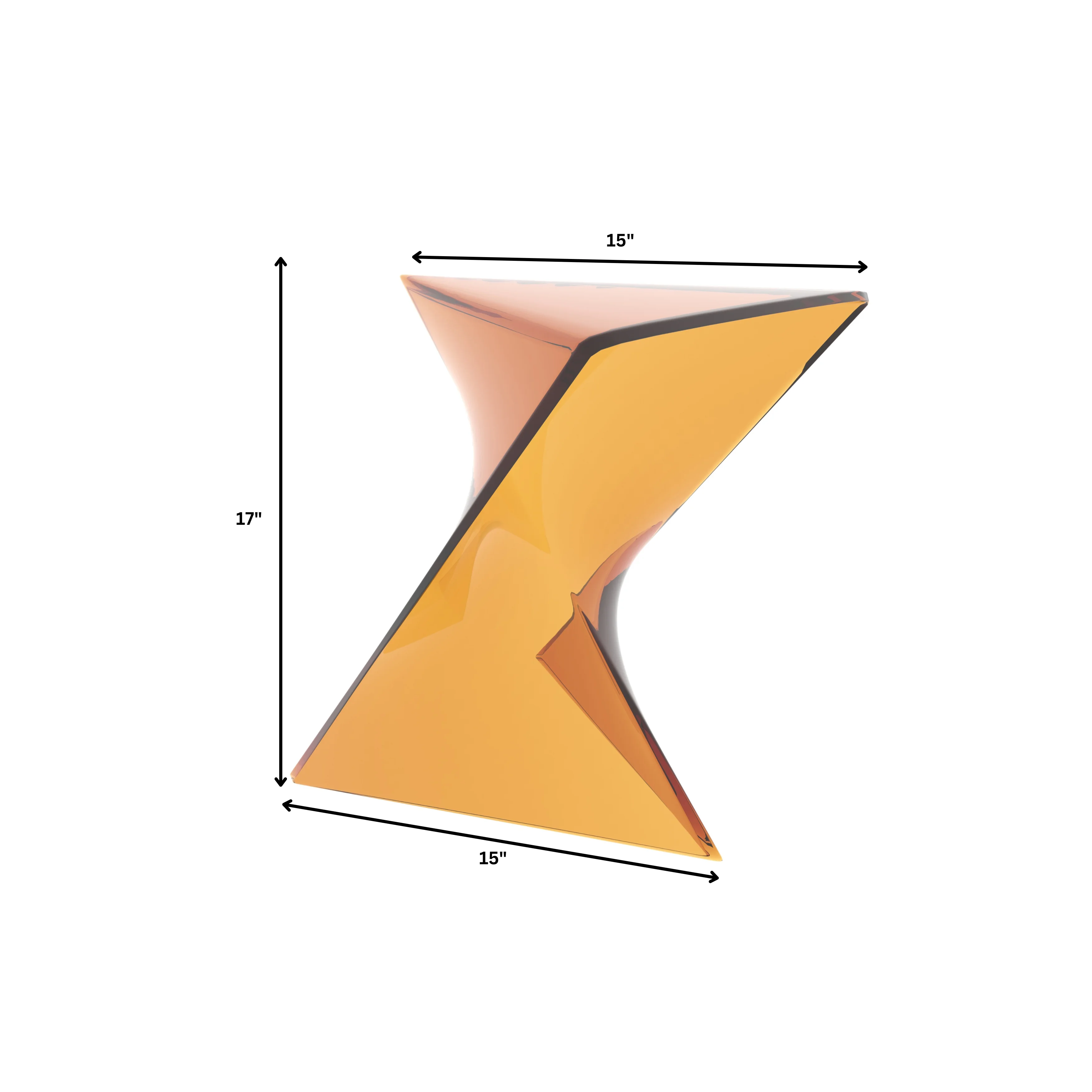 Randolph Modern Accent Side Table Indoor and Outdoor Use Transparant Tea Set of 2