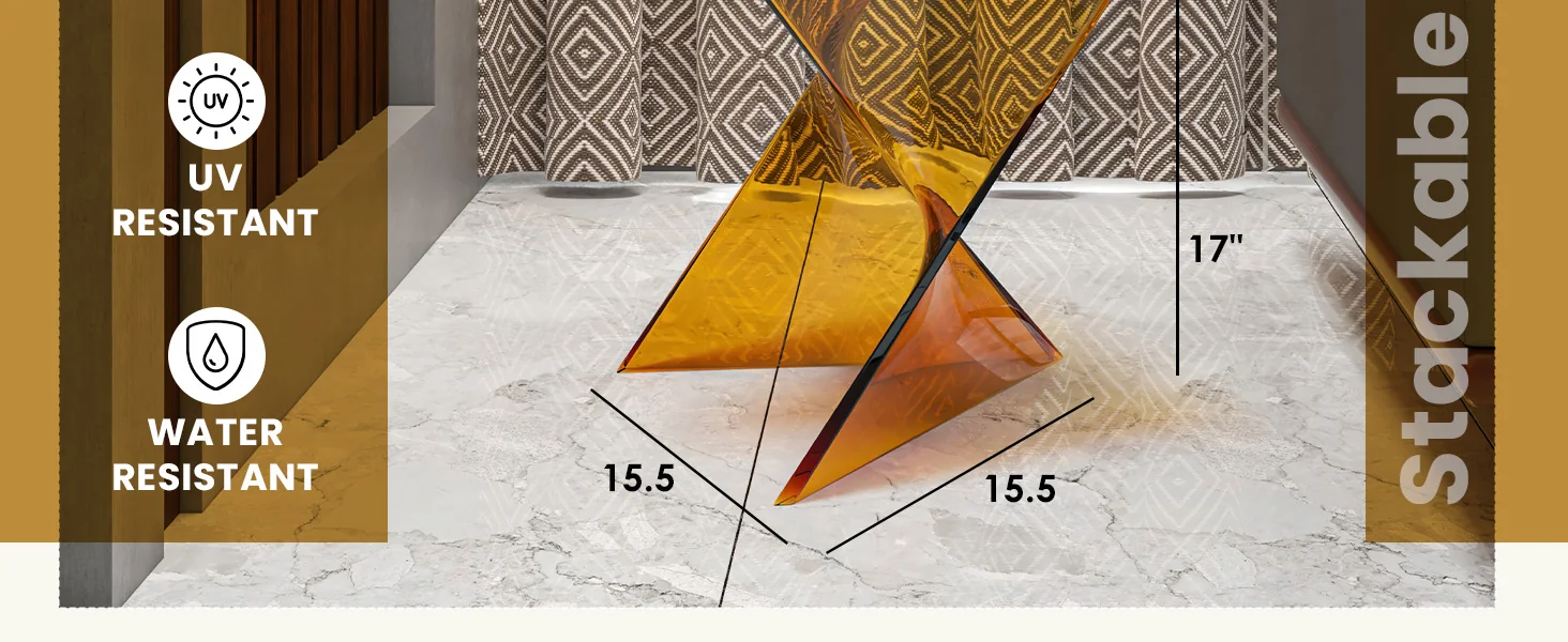 Randolph Modern Accent Side Table Indoor and Outdoor Use Transparant Tea Set of 4