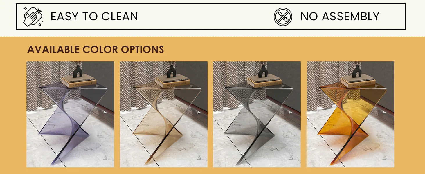 Randolph Modern Accent Side Table Indoor and Outdoor Use Transparant Tea Set of 4