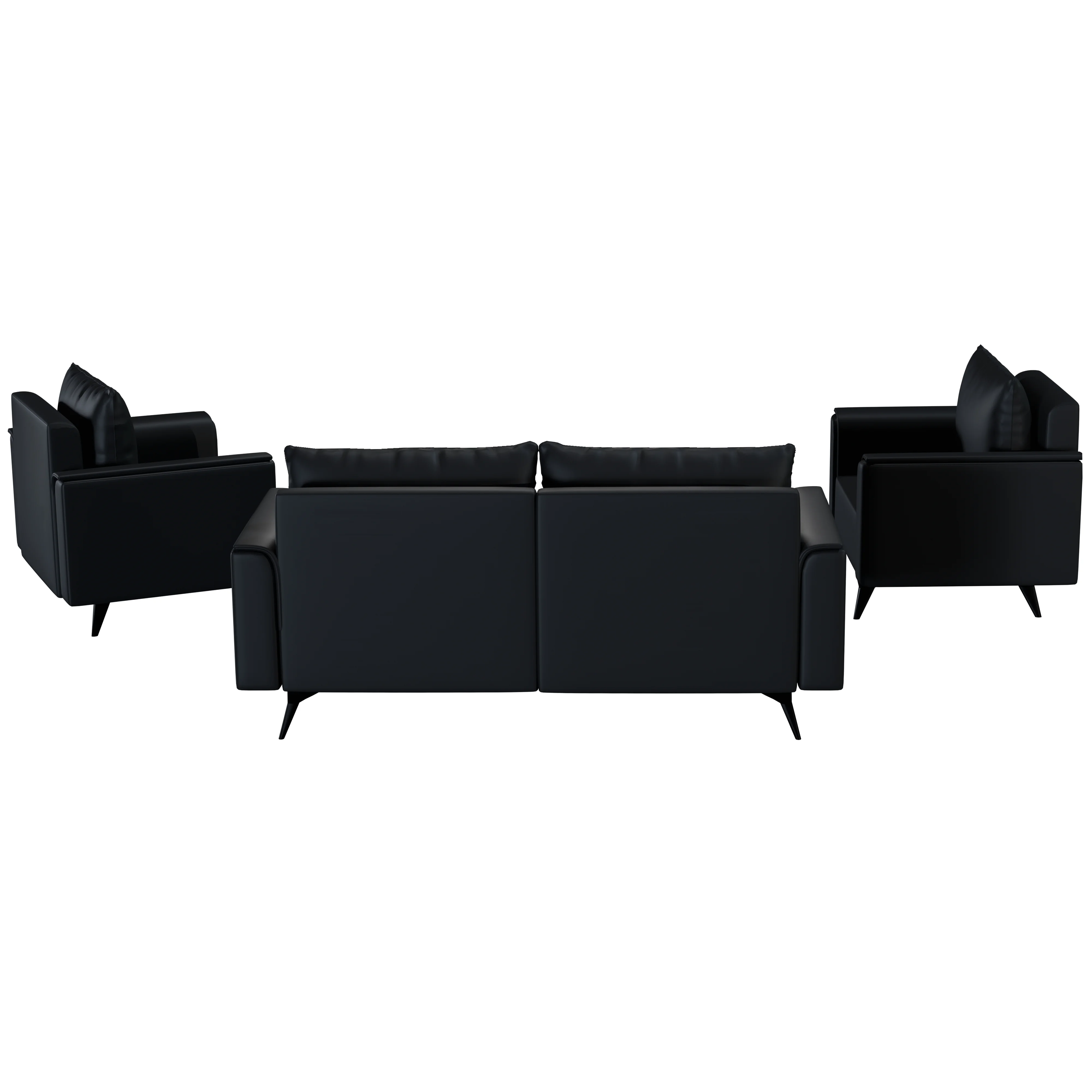Rusk 3 Piece Sofa collection in Black Leather