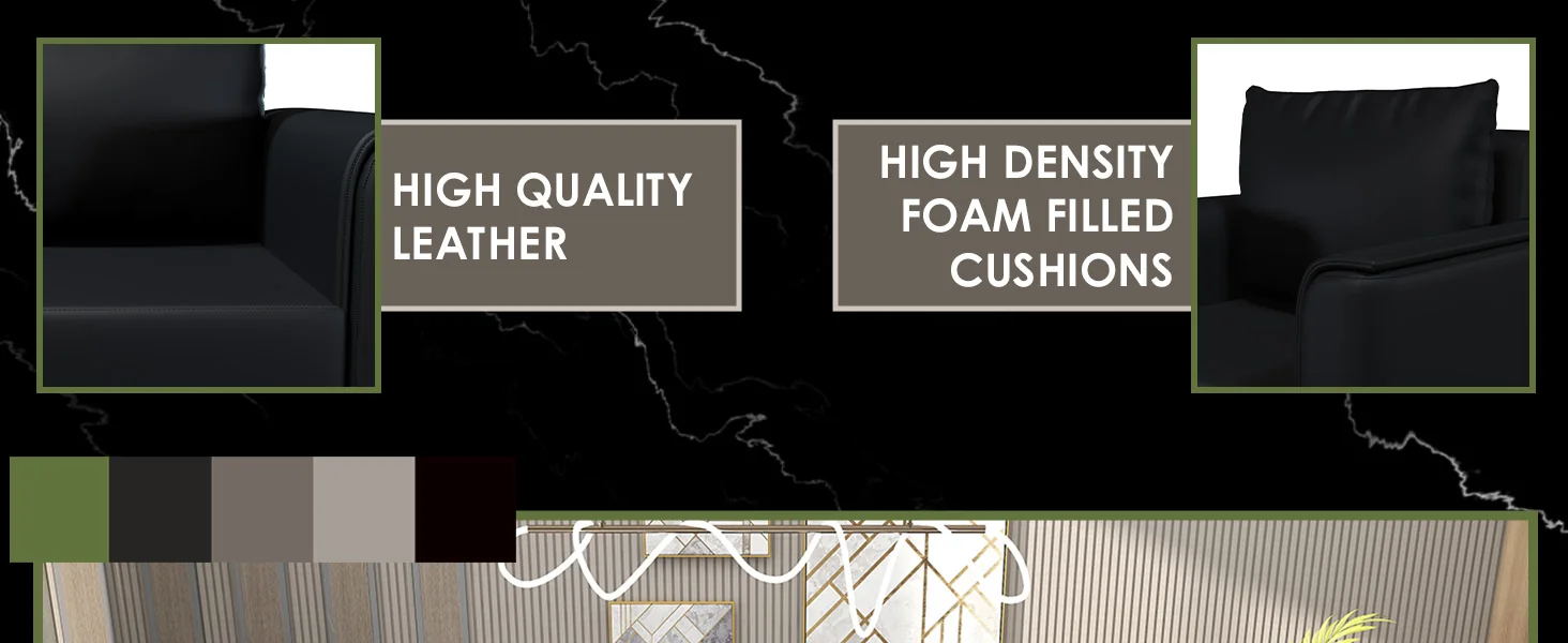 Rusk 3 Piece Sofa collection in Black Leather