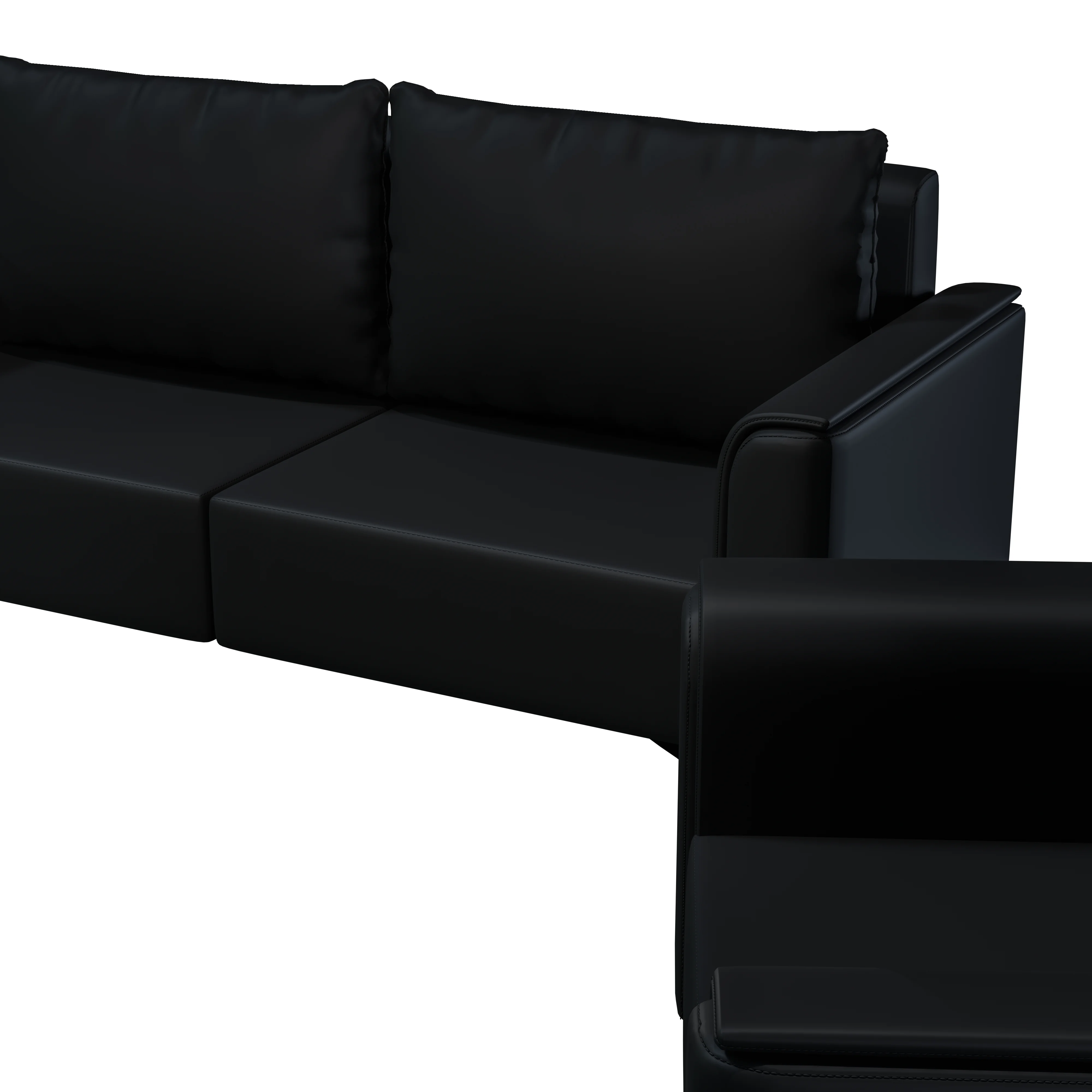Rusk 3 Piece Sofa collection in Black Leather