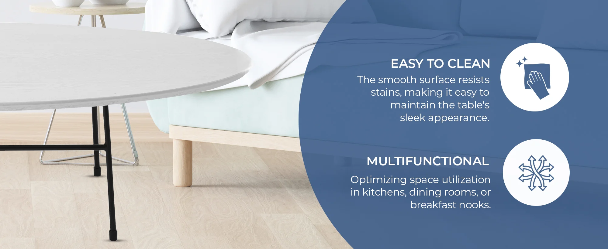 Rossmore Oval Coffee Table with Ash Veneer Top and Black Powder Coated Steel Frame in White