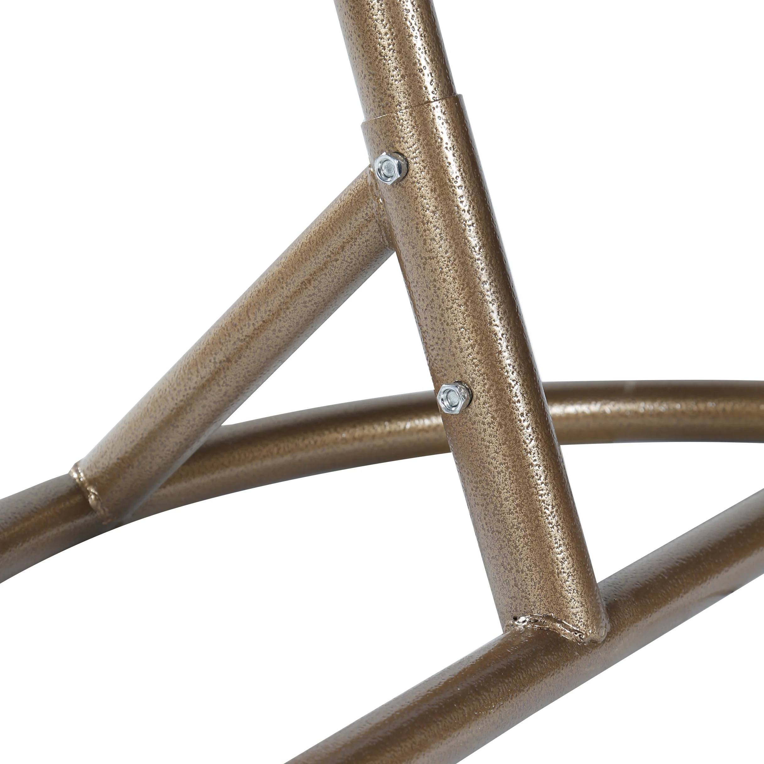 Recluse Collection Modern Outdoor Swing Chair Brown Frame with White Cushions