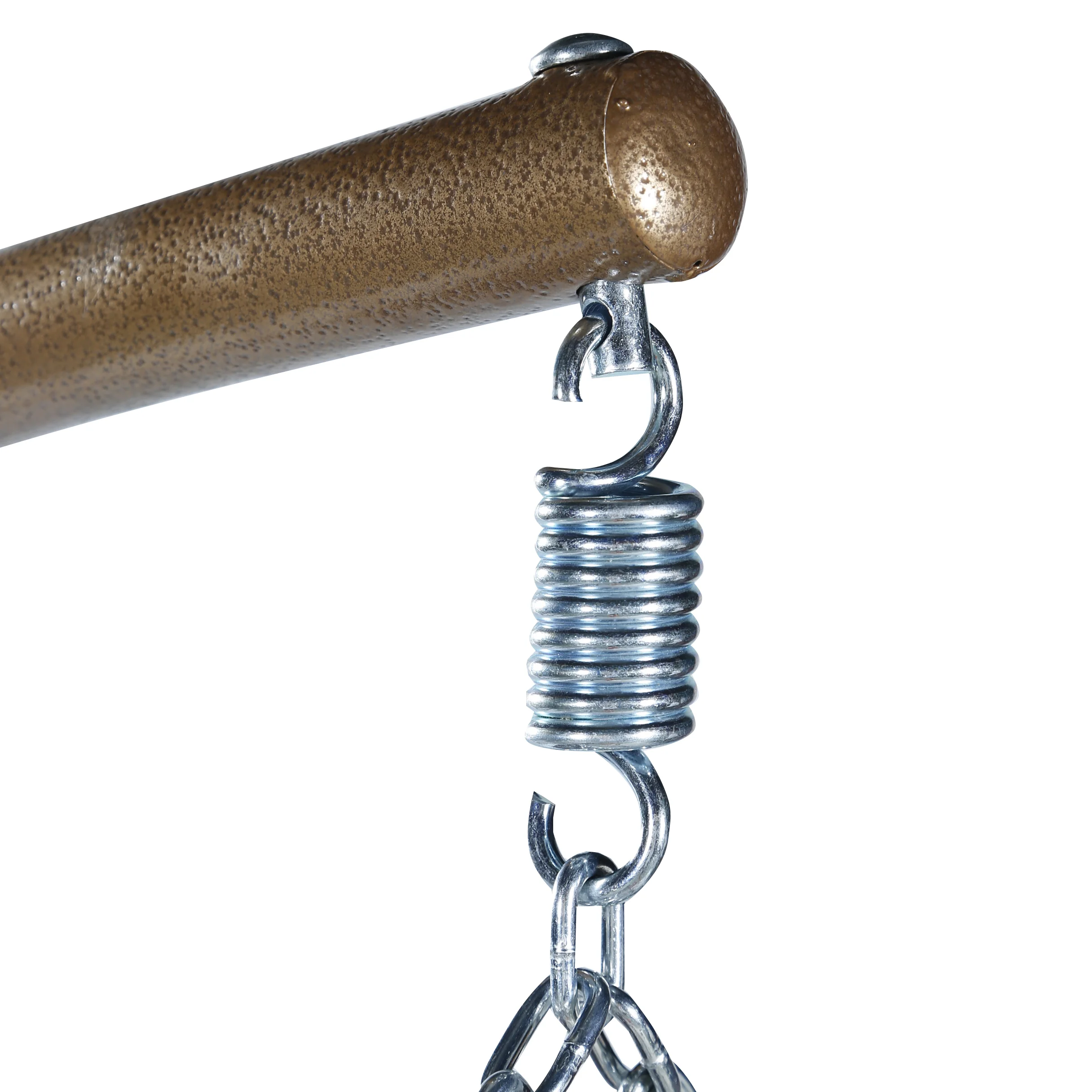 Recluse Collection Modern Outdoor Swing Chair Brown Frame with ES57 Black Cushion