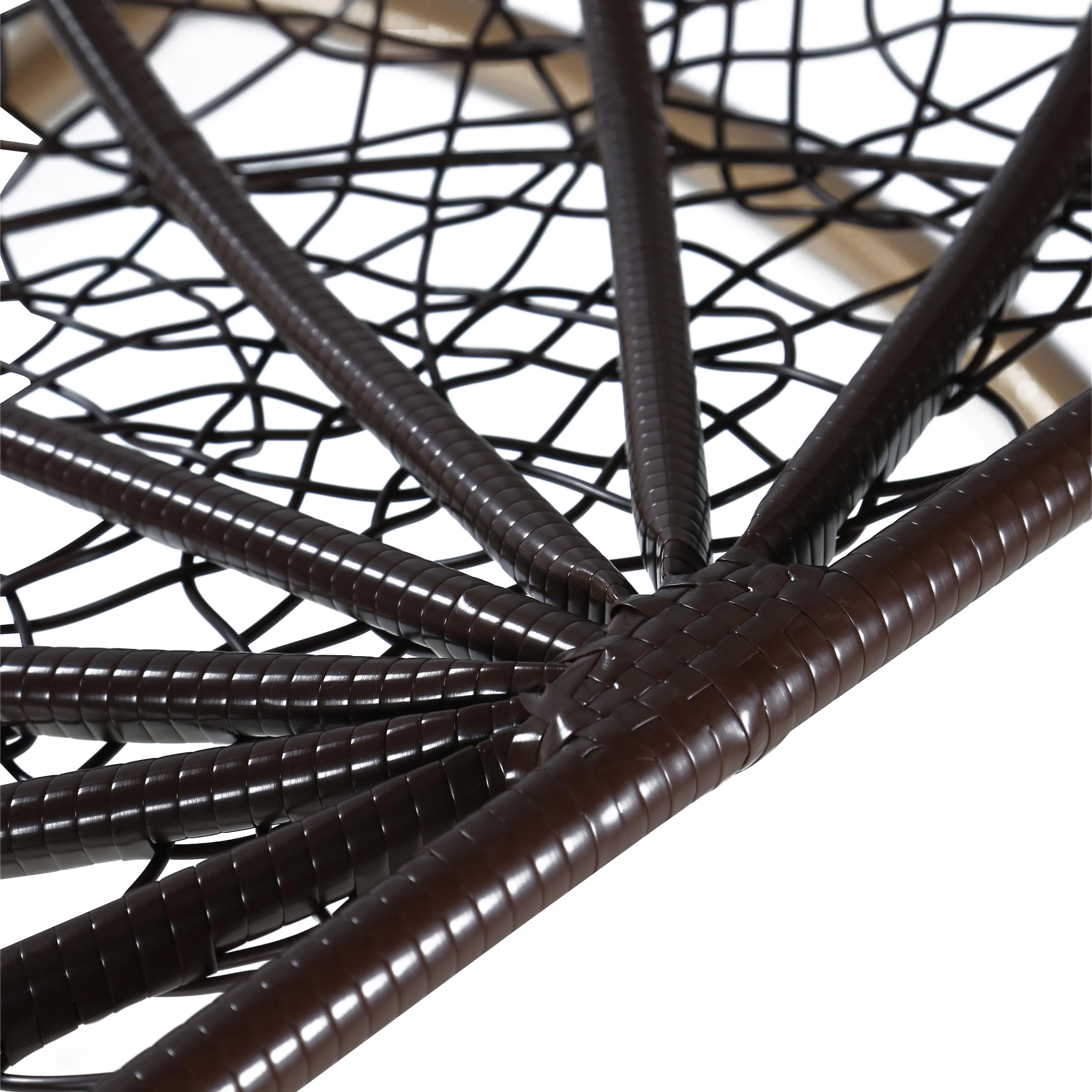 Recluse Collection Modern Outdoor Swing Chair Brown Frame with ES57 Dark Orange Cushion