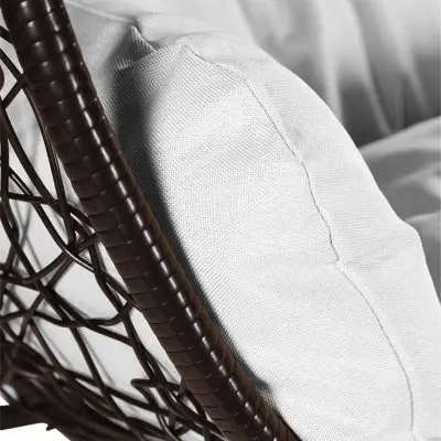 Recluse Collection Modern Outdoor Swing Chair Brown Frame with ES57 White Cushion