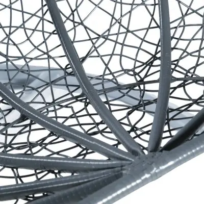 Recluse Collection Modern Outdoor Swing Chair Grey Frame with ES57 Dark Green Cushion