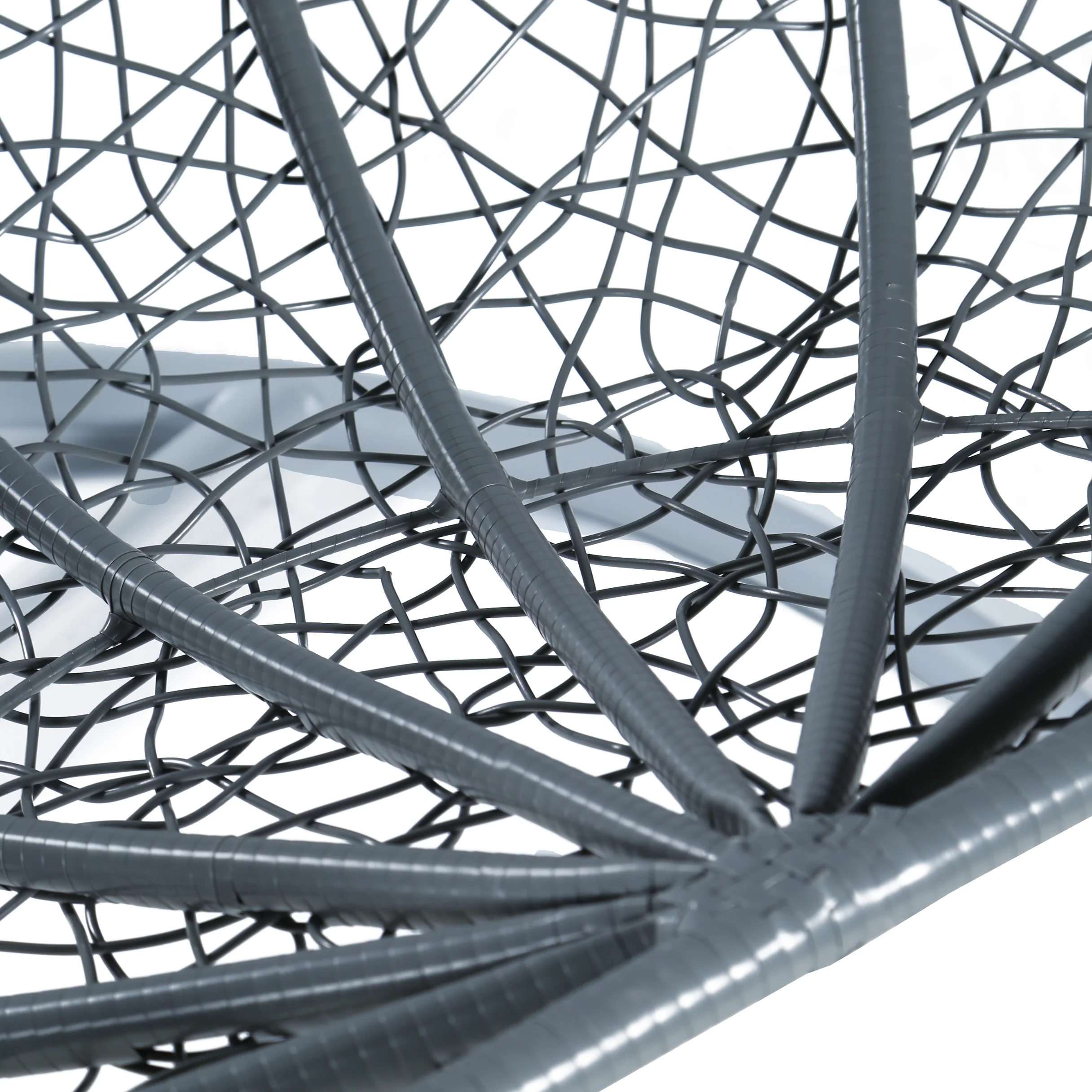 Recluse Collection Modern Outdoor Swing Chair Grey Frame with ES57 Red Cushion