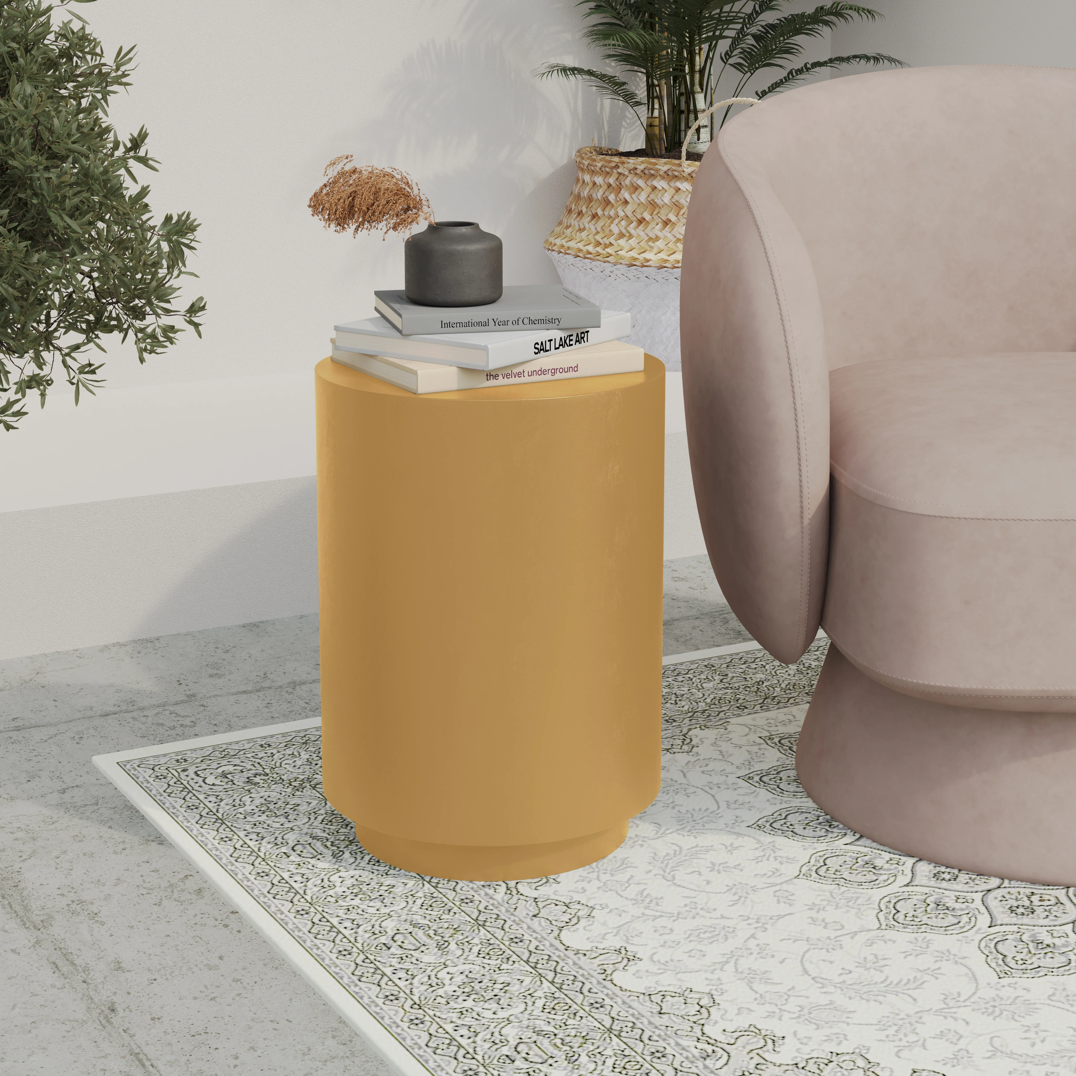 Modern Side End Table Ramble Series In Beige