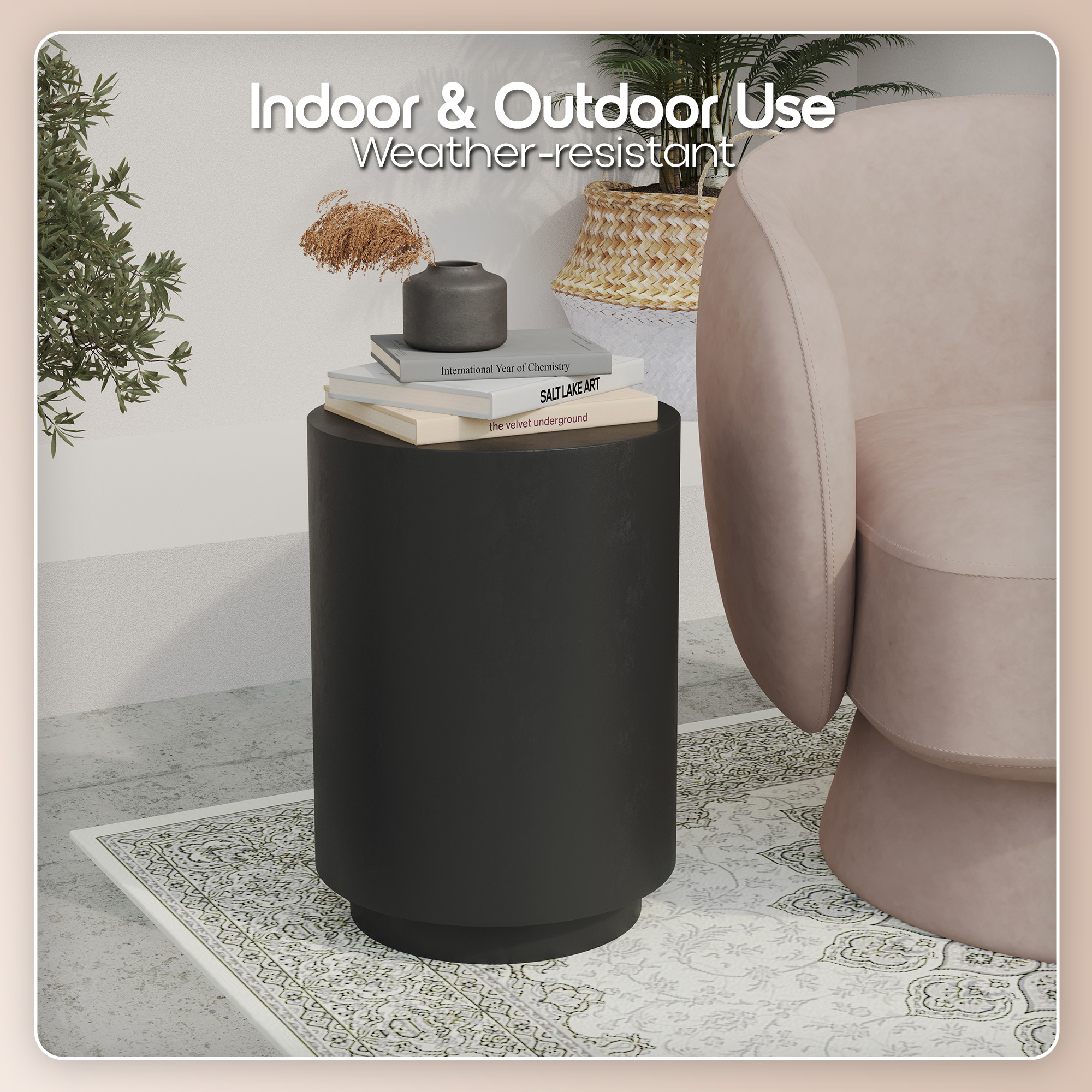 Modern Side End Table Ramble Series In Black