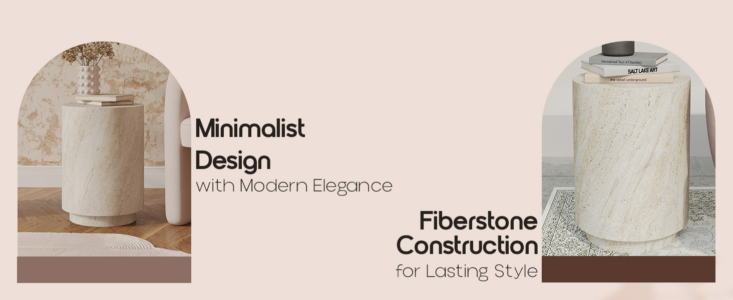 Modern Side End Table Ramble Series In Travertine