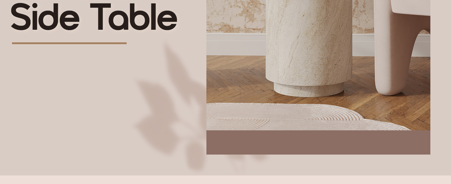 Modern Side End Table Ramble Series In Travertine
