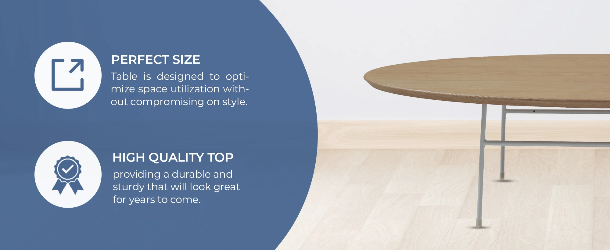 Rossmore Oval Coffee Table with Ash Veneer Top and White Powder Coated Steel Frame in Natural Wood