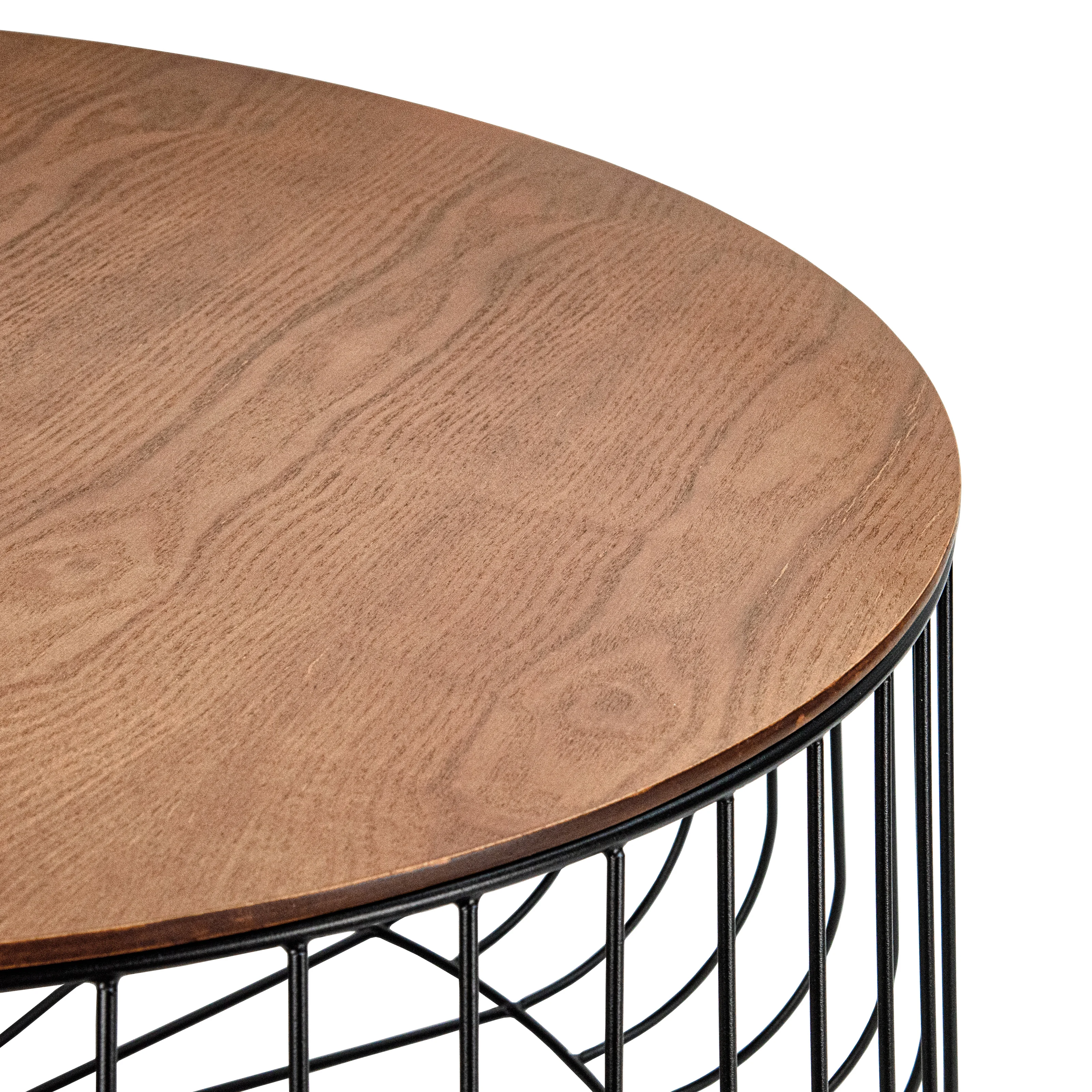 Runswick Modern Wood Top Coffee Table With Metal Base