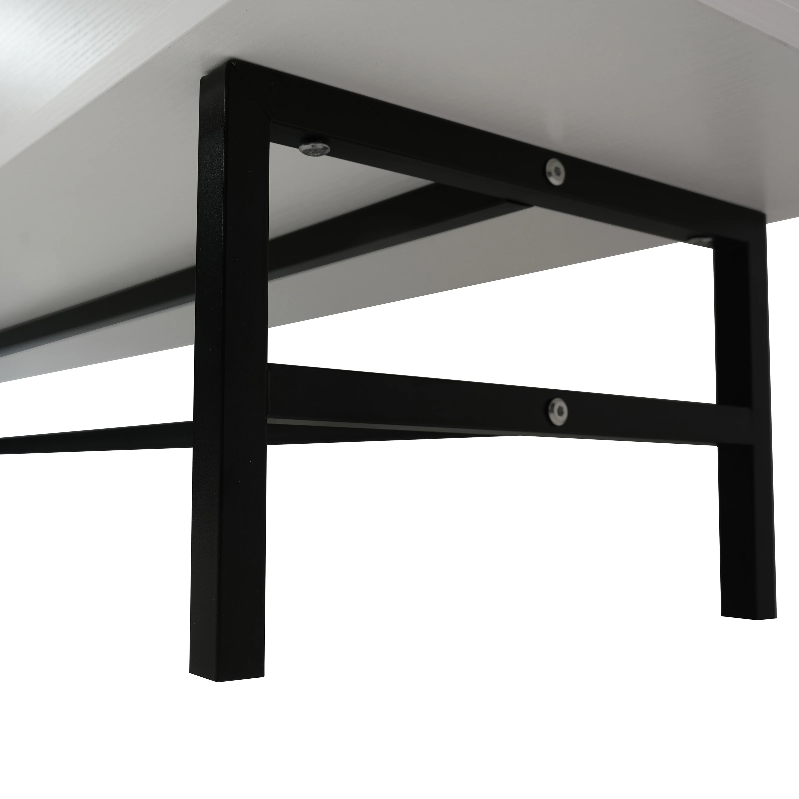Rochester Modern Rectangular TV Stand with Enclosed Storage and Powder Coated Iron Legs