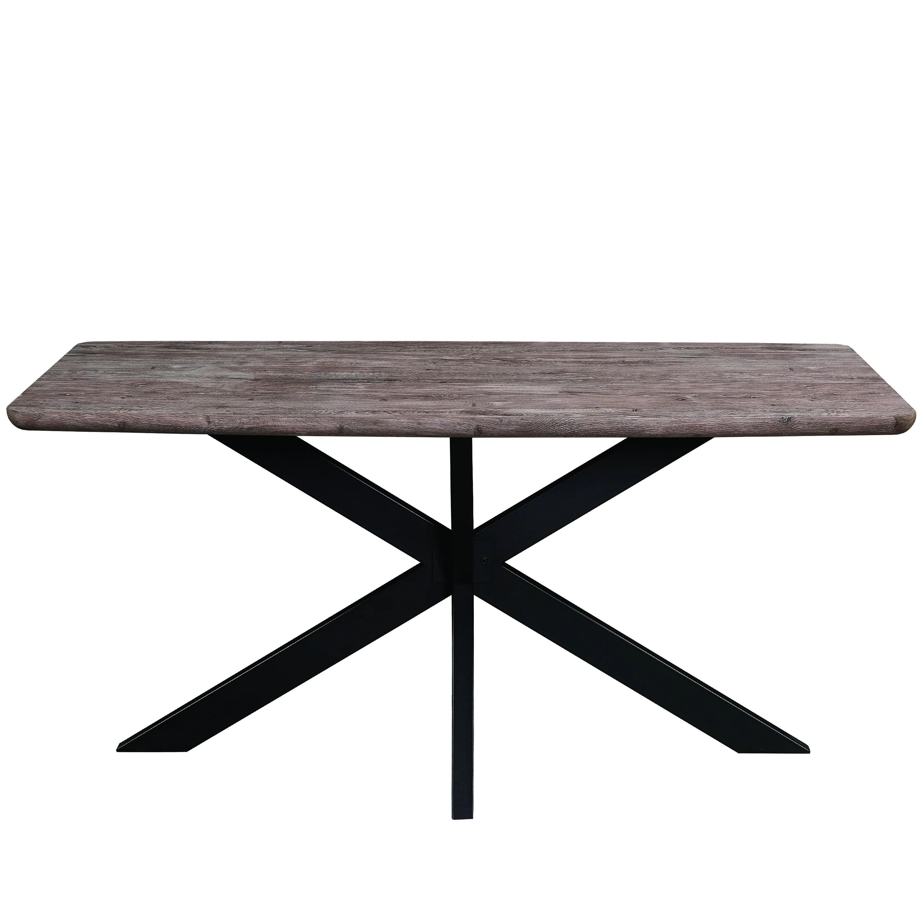 Ravenna 63" Rectangular Wood Dining Table With Modern Metal Base