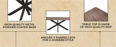 Ravenna 63" Rectangular Wood Dining Table With Modern Metal Base