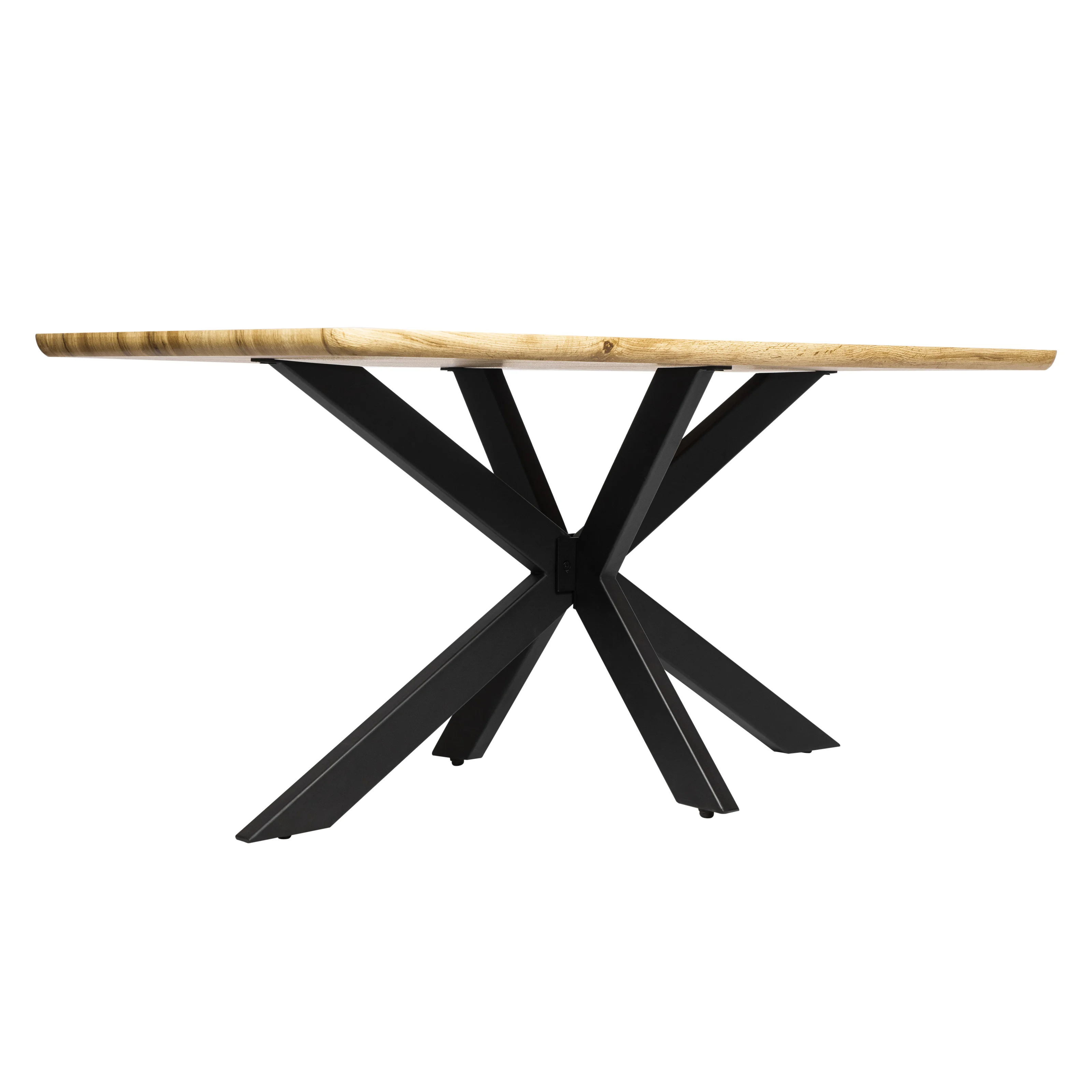 Ravenna 63" Rectangular Wood Dining Table With Modern Metal Base