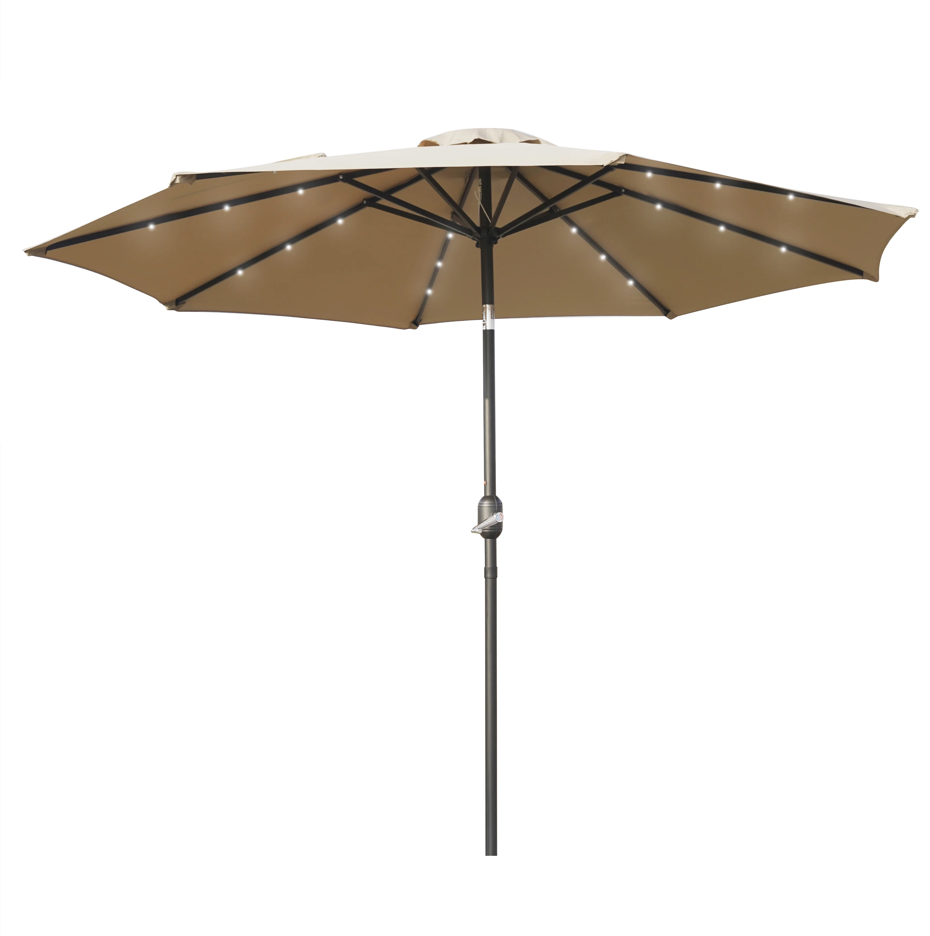 Sierra Outdoor Patio Umbrella with Base in Beige