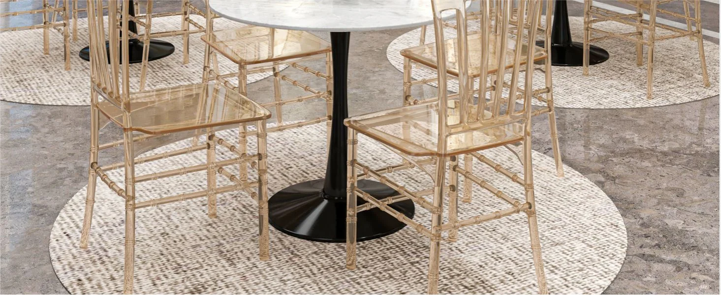 Synth Series Modern Dining Chair in Amber