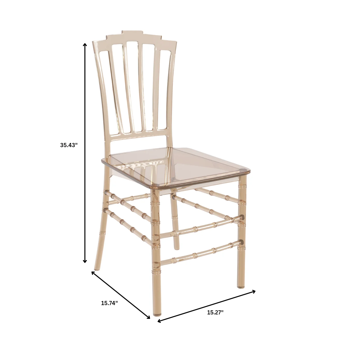 Synth Series Modern Dining Chair in Amber Set of 4