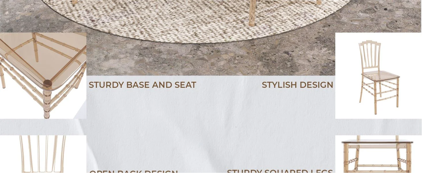 Synth Series Modern Dining Chair in Amber Set of 4