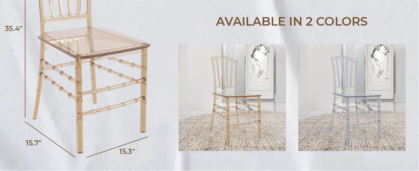 Synth Series Modern Dining Chair in Amber Set of 4