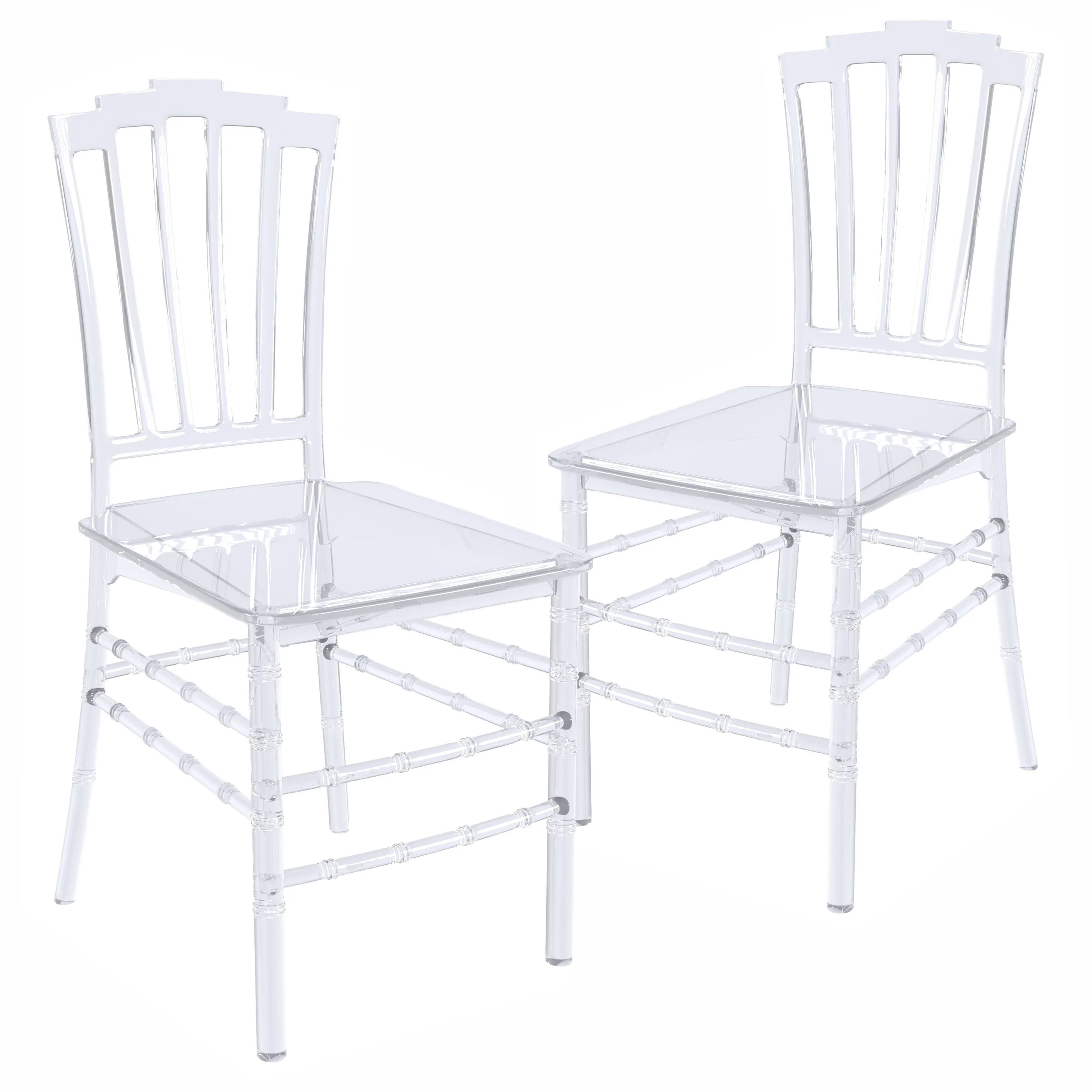 Synth Series Modern Dining Chair in Clear Set of 2