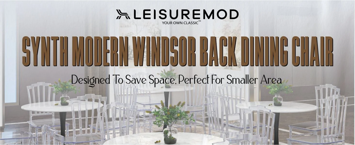 Synth Series Modern Dining Chair in Clear Set of 2