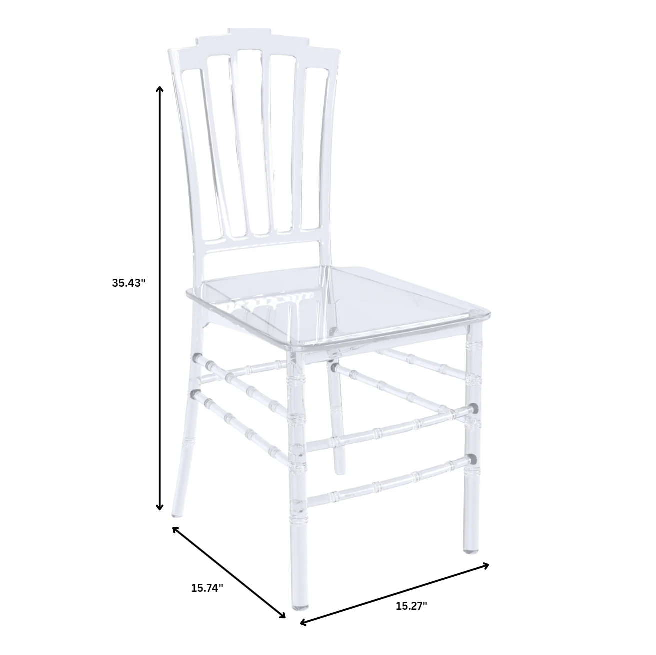 Synth Series Modern Dining Chair in Clear Set of 4