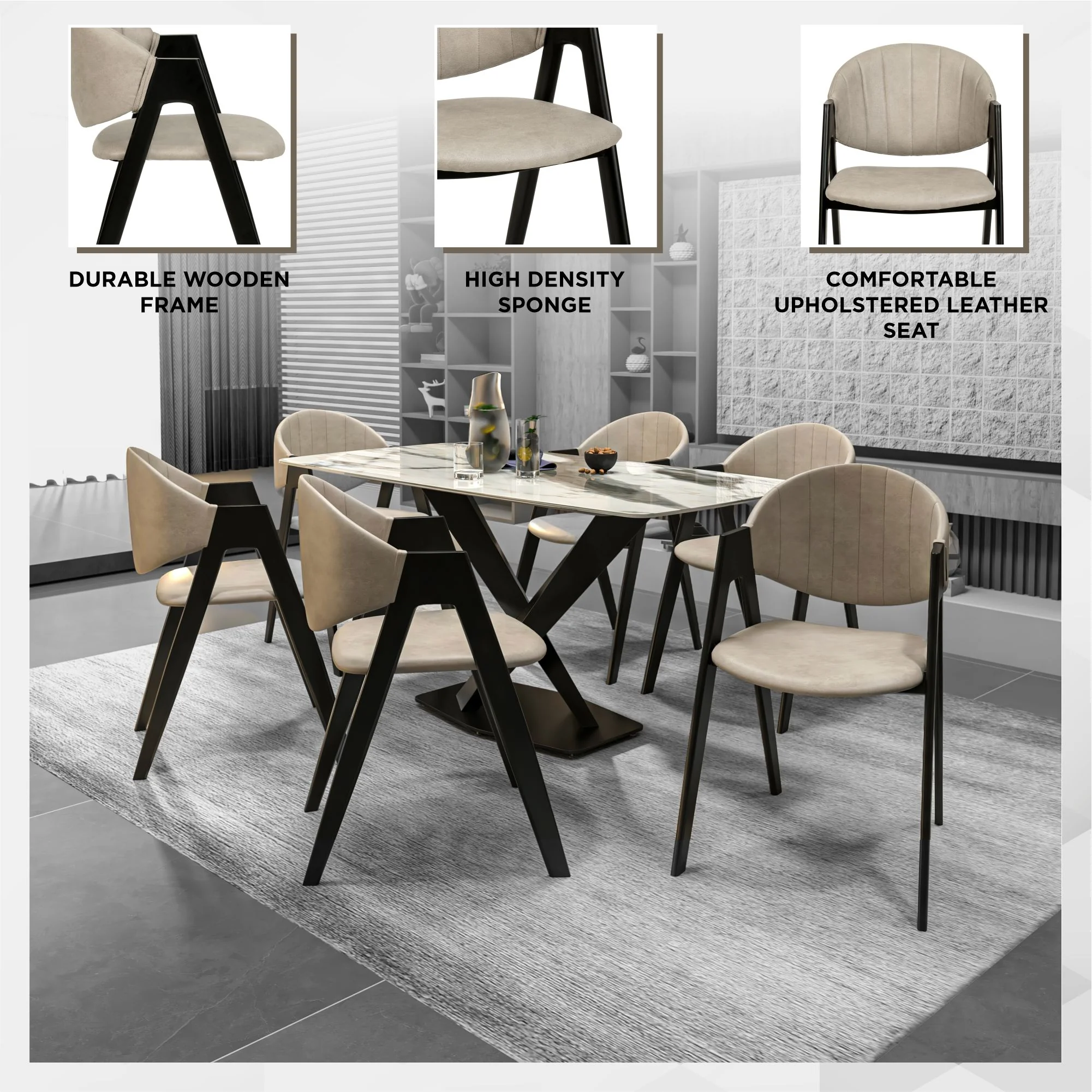 Savor Collection Modern Dining Chair in Toupe